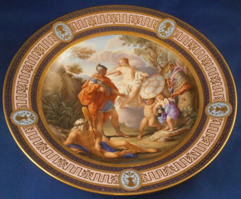This is a very rare treat - a porcelain scenic or picture plate made by Roy...